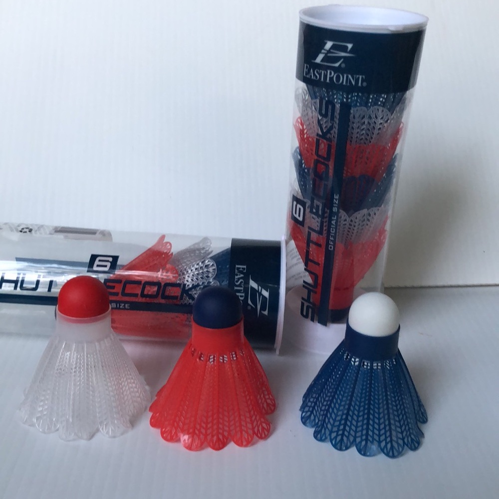 🇺🇸12 TOTAL Shuttlecocks Official Size EastPoint red white blue NEW BADMINTON